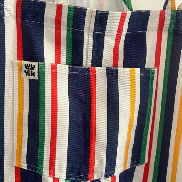 NWT Lucy & Yak Reuben Dungarees Organic Twill Brighton Stripe Size 22L - Picture 7 of 11